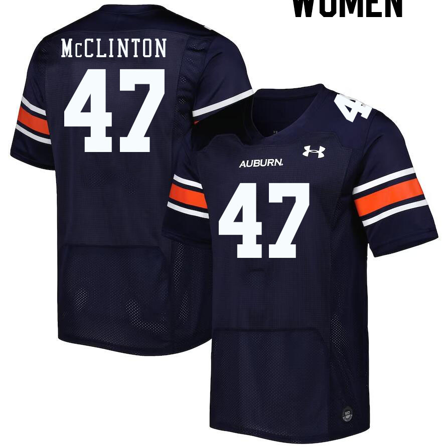 Women #47 Mac McClinton Auburn Tigers College Football Jerseys Stitched-Navy